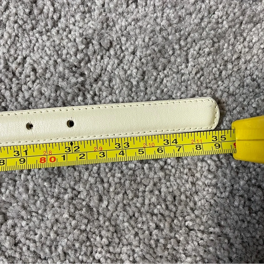 Vintage Skinny‎ White Leather Belt